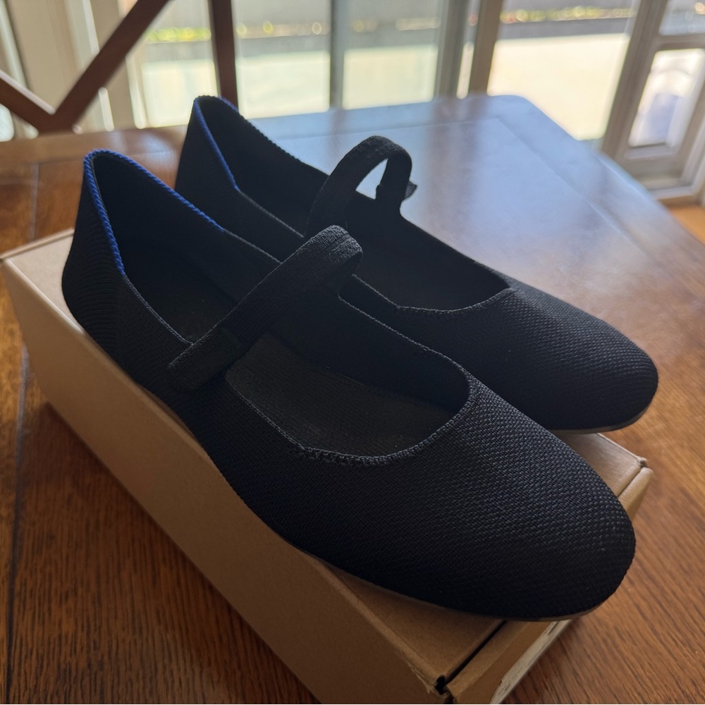 Rothy's Black Square Mary Jane Flats